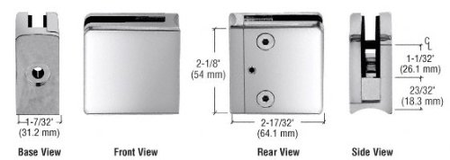 Polished Stainless Steel Z-series Square Type Radius Base Glass Clamp For 1 2 In Model Z712ps Modern Style Railings And