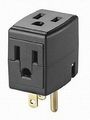 Leviton 692-e 15 Amp 125 Volt Triple Cube Grounding Adapter Black 