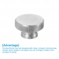 Uxcell Knurled Thumb Nuts 3pcs M6 X D20mm H12mm Stainless Steel Round Knobs Fasteners Blind Hole Hand Screw Nut Silver For 3d