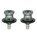 2 Pcs 8mm Metal Motorcycle Swing Arm Spool Rear Stand Sliders Titanium Tone 
