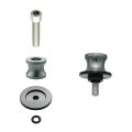 2 Pcs 8mm Metal Motorcycle Swing Arm Spool Rear Stand Sliders Titanium Tone