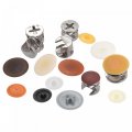 Uxcell Screw Cap Covers 80pcs 11 8x3 3mm Plastic Decoration Cover For Phillips Cam Fitting Nut Self-tapping Black