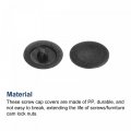 Uxcell Screw Cap Covers 80pcs 11 8x3 3mm Plastic Decoration Cover For Phillips Cam Fitting Nut Self-tapping Black
