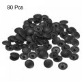 Uxcell Screw Cap Covers 80pcs 11 8x3 3mm Plastic Decoration Cover For Phillips Cam Fitting Nut Self-tapping Black