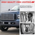 I Front Bumper Driving Fog Lights With Bezel Compatible Ford F250 F350 F450 Super Duty Excursion 05-07 Driver And Passenger