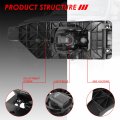 I Front Bumper Driving Fog Lights With Bezel Compatible Ford F250 F350 F450 Super Duty Excursion 05-07 Driver And Passenger