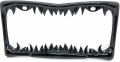 Shark Tooth License Plate Frame Black Painted Metal 