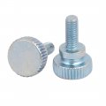 A M4x10mm Carbon Steel Flat Knurled Head Fully Threaded Thumb Screw Bolt 12pcs 