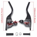 Httmt- Black Skull Smooth Shorty Brake Clutch Levers Compatible With H-d 2008-2013 Touring Trike P N Mt241-026sts-gbk