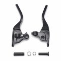 Httmt- Black Skull Smooth Shorty Brake Clutch Levers Compatible With H-d 2008-2013 Touring Trike P N Mt241-026sts-gbk