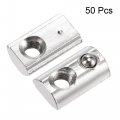 Uxcell M4 T Slot Nuts Roll In Spring T-nut With Ball Carbon Steel For 2020 Series Aluminum Extrusion Profile Rail 6mm 50pcs