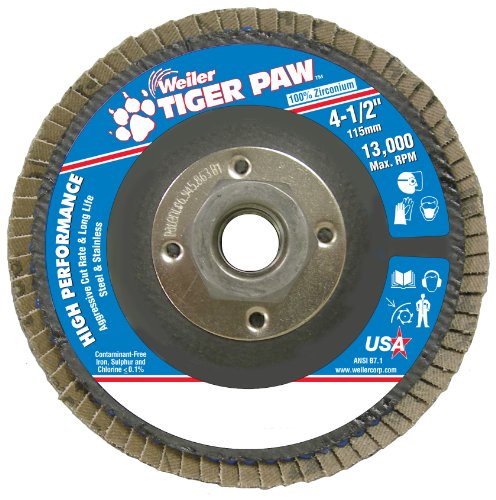 Tiger Paw Abrasive Flap Disc 5 In Conical Ty29 Phenolic Backing 40z Grit 7 8 Arbor Hole Pack Of 10 Model 51129