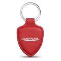 Chrysler Logo Soft Real Red Leather Shield Style Key Chain Genuine Modern Keychain 2 25 In X 1 75 Model 306
