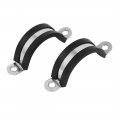 Uxcell 32mm Epdm Rubber Lined 304 Stainless Steel U Clip Wire Hose Pipe Clamps 5 Pcs