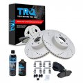 Trq Front Performance Coated Brake Rotor Ceramic Pad Kit W Chemicals 