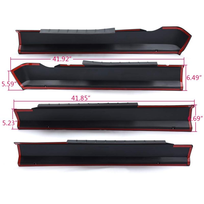 Rocker Panel Guard Sill Trim For 2009-2018 Dodge Ram Crew Cab Rocker Protector Cover Matte Black Textured Finish 14064
