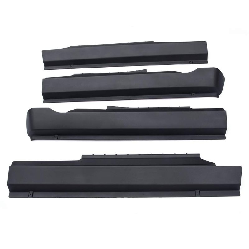 Rocker Panel Guard Sill Trim For 2009-2018 Dodge Ram Crew Cab Rocker Protector Cover Matte Black Textured Finish 14064