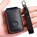 Easyant 4 Button Genuine Leather Remote Key Fob Case Cover For 2020-2022 Mazda 3 Hatchback 6 Cx-5 Cx-30 Cx-9 Black 