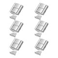 6pcs Toggle Catch Lock 1 2 X Hasp Latch Mini Clasp With Mounting Screws For Jewelry Box Gift Wooden Cabinet Silver 
