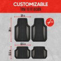 Motor Trend Chrometech Car Floor Mats Full Set Durable Rubber For Cars With Two Tone Accent All Weather Interior Protection