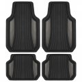 Motor Trend Chrometech Car Floor Mats Full Set Durable Rubber For Cars With Two Tone Accent All Weather Interior Protection 