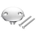 Bathtub Drain Overflow Plate Universal Dual Hole Tub Cover With Screw For Most Standard Bath Drains Bathroom Household Chrome 