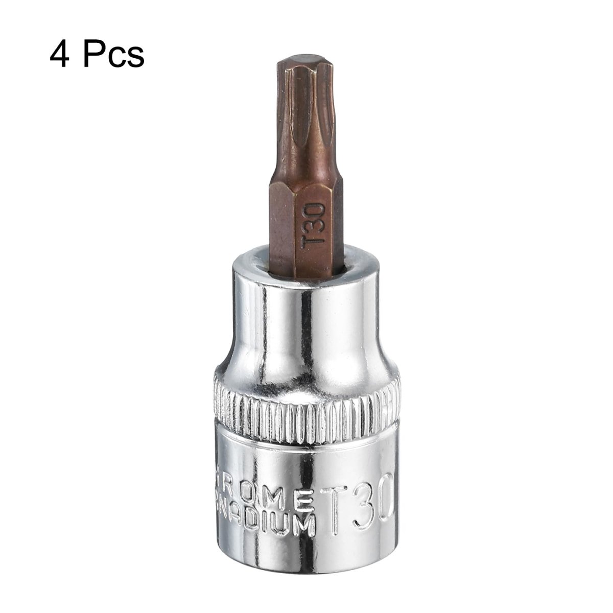 4pcs 3 8 Drive X T30 Torx Bit Socket S2 Steel Bits Cr-v Sockets 48mm Length Use With Ratchet Wrench Slide Bar Extension Rod