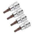 4pcs 3 8 Drive X T30 Torx Bit Socket S2 Steel Bits Cr-v Sockets 48mm Length Use With Ratchet Wrench Slide Bar Extension Rod