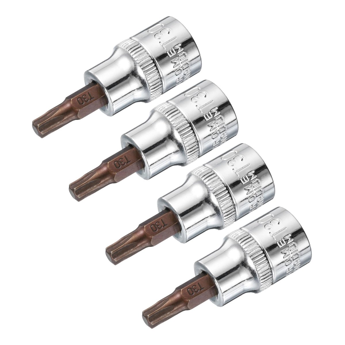 4pcs 3 8 Drive X T30 Torx Bit Socket S2 Steel Bits Cr-v Sockets 48mm Length Use With Ratchet Wrench Slide Bar Extension Rod