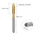 1 4-28 Unf B2 Spiral Point Thread Tap Screw Threading Tapping Tool Titanium Coated 6542 High Speed Steel Machine Taps Bit