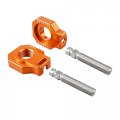 Nicecnc Orange Rear Axle Blocks Chain Adjuster Compatible With Ktm 85 Sx 2003-2014 125-530 Sx-f Xc Xc-f 2000-2012 Exc Exc-f