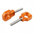 Nicecnc Orange Rear Axle Blocks Chain Adjuster Compatible With Ktm 85 Sx 2003-2014 125-530 Sx-f Xc Xc-f 2000-2012 Exc Exc-f