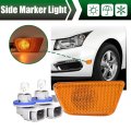 Front Bumper Side Marker Lights For Chevy Cruze 2011 2016 Driver And Passenger Amber Lens Chrome Housing Gm2551198 Gm2550198