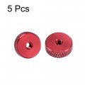 Uxcell Flat Knurled Nut M3 X 12mm 4mm Thumb Nuts Lock Adjusting Aluminum Alloy Red 5pcs