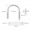 Uxcell Round U-bolts 8 Sets 47mm 1 85 Inner Width 65mm Length M6 304 Stainless Steel U Clamp Bolt With Nuts Washers And Plates