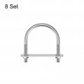 Uxcell Round U-bolts 8 Sets 47mm 1 85 Inner Width 65mm Length M6 304 Stainless Steel U Clamp Bolt With Nuts Washers And Plates