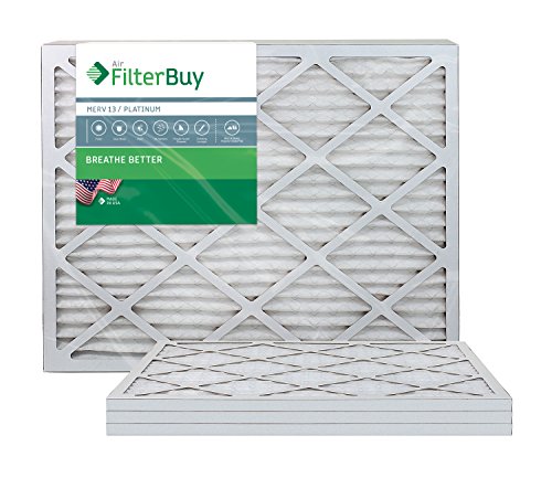 Afb Platinum Merv 13 18x25x1 Pleated Ac Furnace Air Filter Pack Of 4 Filters 100 Produced In The Usa