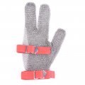 Reton-ppe 3-finger Chainmail Protective Glove Stainless Steel Metal Cut Resistants With Textile Strap Kitchen Safety Work Glove
