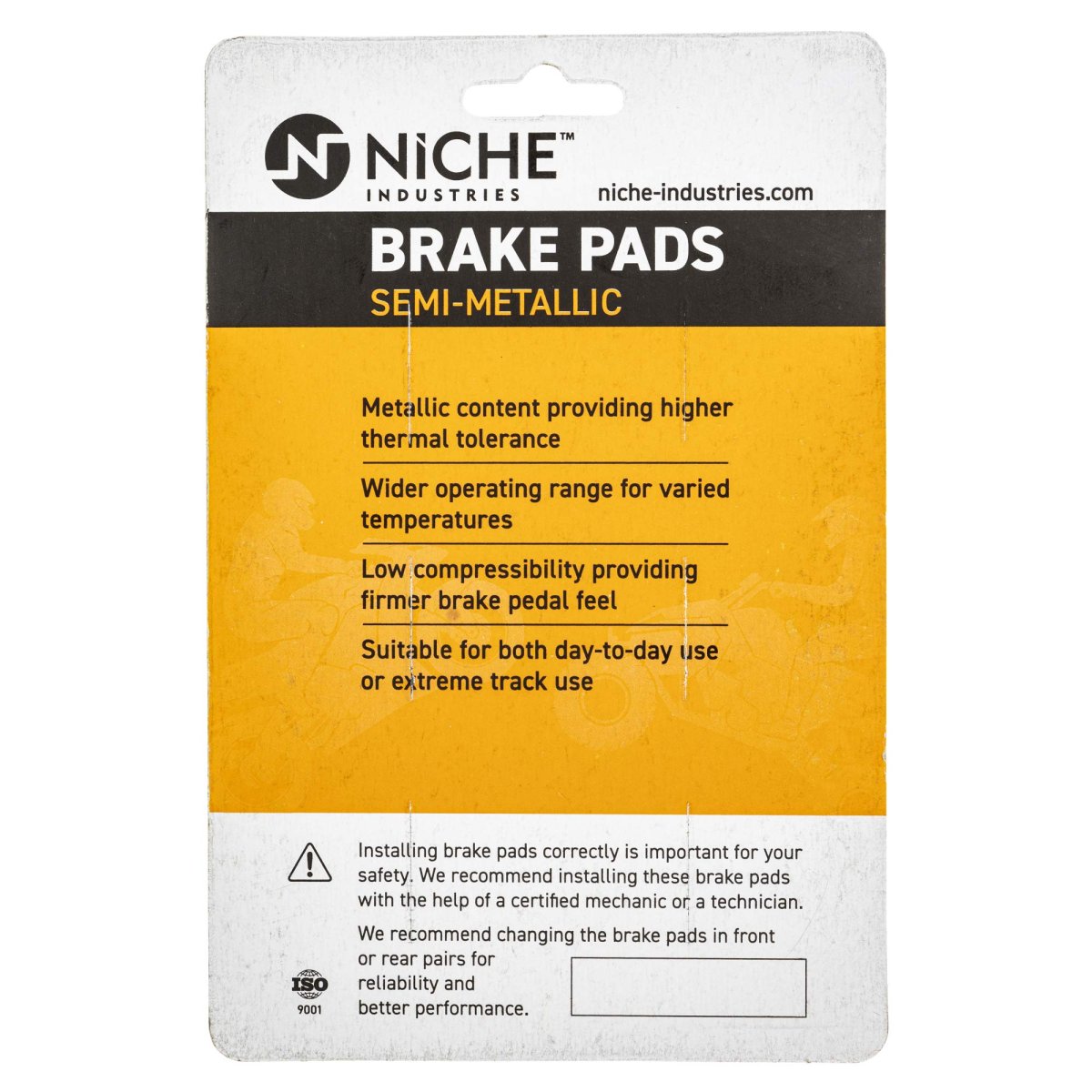 Niche Brake Pad Set For Kawasaki Z125 Pro 43082-0134 Front Semi-metallic 4 Pack