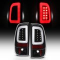 Akkon For 1997-2003 Ford F150 99-07 F250 F350 F450 F550 Superduty Led Tube Black Tail Brake Lamps Left Right Side Pair 
