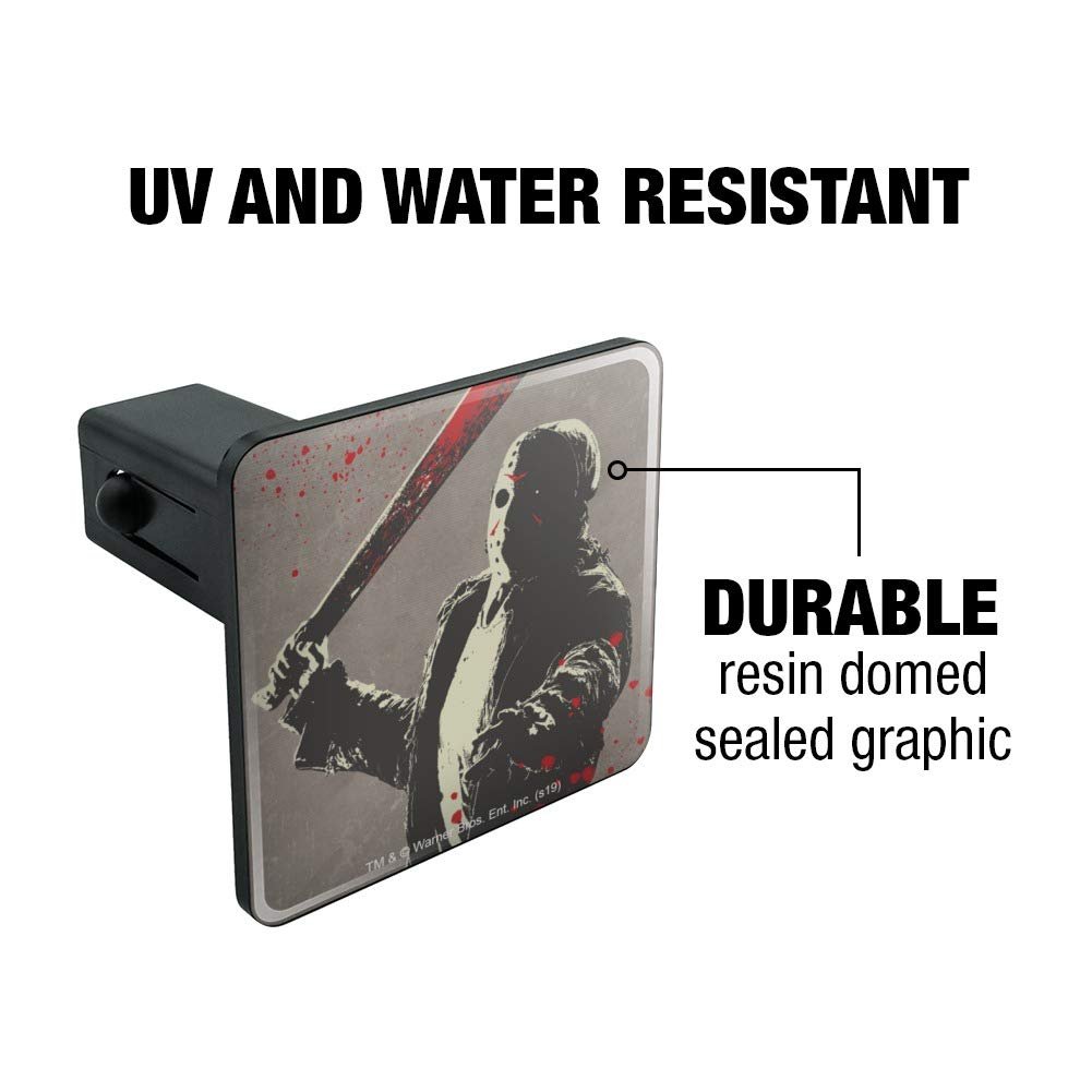 Friday The 13th Jason Character Tow Trailer Hitch Cover Plug Insert For 1 25 In Receivers Black Abs Plastic Officially Licensed
