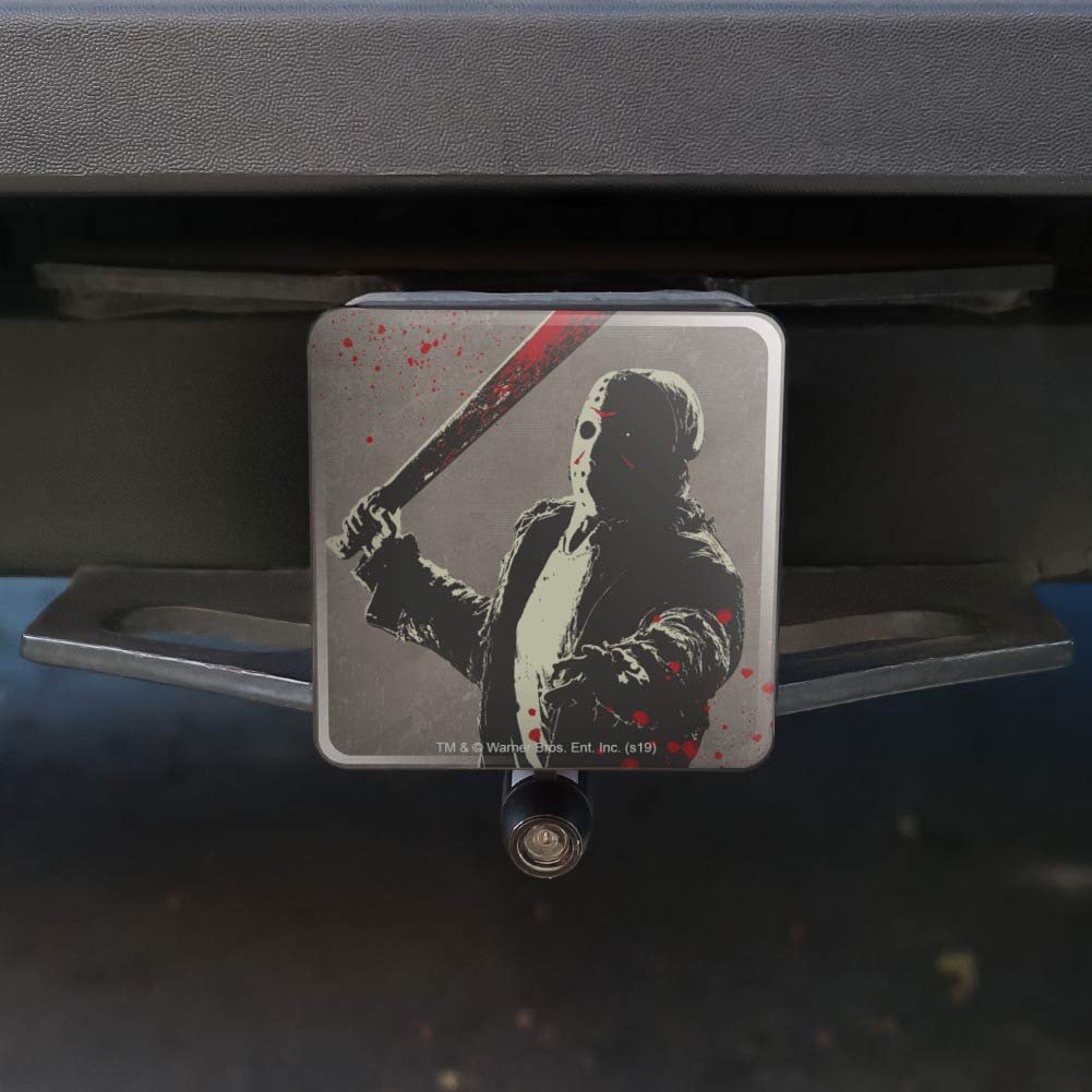Friday The 13th Jason Character Tow Trailer Hitch Cover Plug Insert For 1 25 In Receivers Black Abs Plastic Officially Licensed