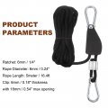 Uxcell 2pcs 1 4 6mm Tie Down Ratchet Rope Hanger Metal Gears 16 4ft 5meter Strap Head With Aluminum Buckle Ratcheting Pulley