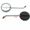 Xkh Motorcycle Black Pair Universal 5 Round Long Stem Mirrors 8mm Honda Kawasaki Suzuki Cruisers