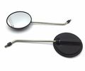 Xkh Motorcycle Black Pair Universal 5 Round Long Stem Mirrors 8mm Honda Kawasaki Suzuki Cruisers