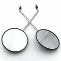 Xkh Motorcycle Black Pair Universal 5 Round Long Stem Mirrors 8mm Honda Kawasaki Suzuki Cruisers