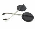 Xkh Motorcycle Black Pair Universal 5 Round Long Stem Mirrors 8mm Honda Kawasaki Suzuki Cruisers