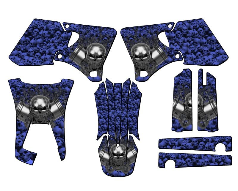 1998-2002 Wr 426 F Flaming Gearhead Blue Senge Graphics Base Kit For Yamaha