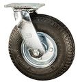 8 Inch Pneumatic Tire Swivel Caster X 3 Black Rubber Wheel 300 Lbs Capacity 