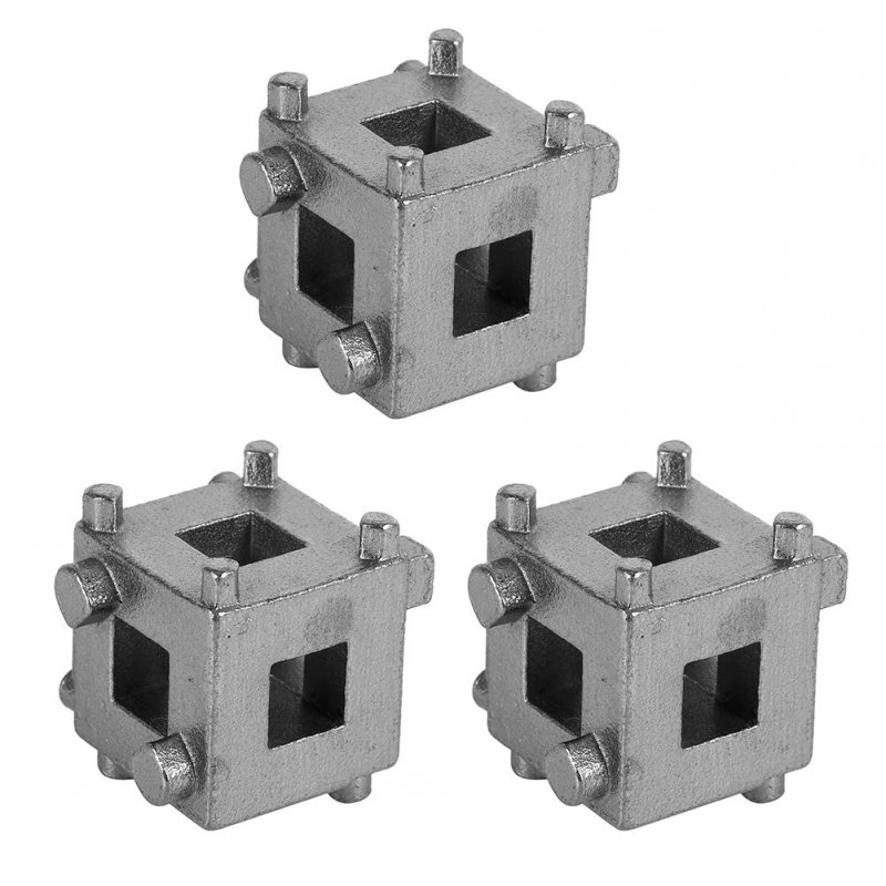 3pcs 3 8 In Disc Brake Piston Remover Tool Universal Rear Caliper Wind Back Cube Adaptor For Cars And Light Pickup Trucks